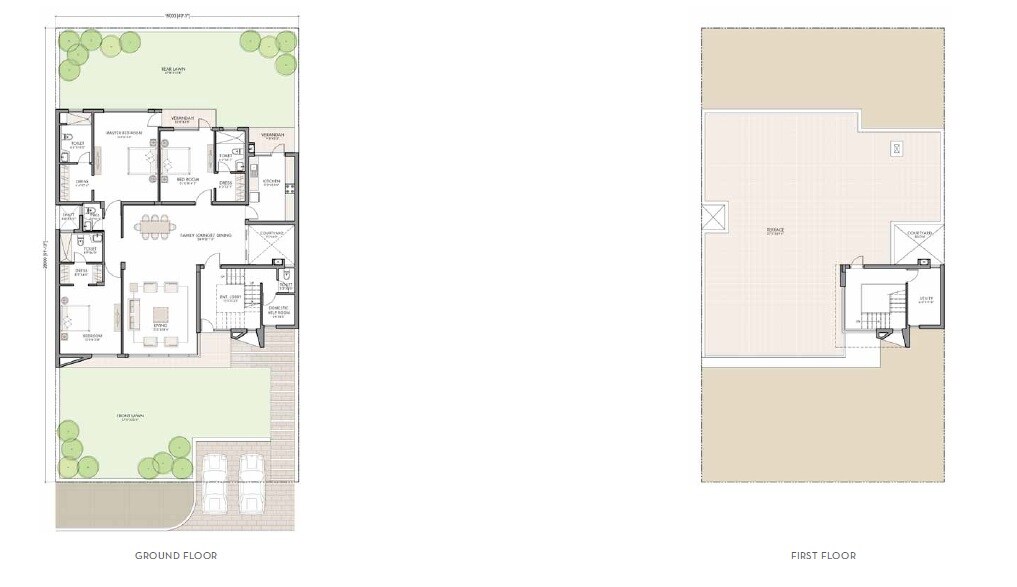 Floor plan of 3 BHK 2660 Sq. Ft. Villa in Unitech Espace Premiere Villas, Gurgaon