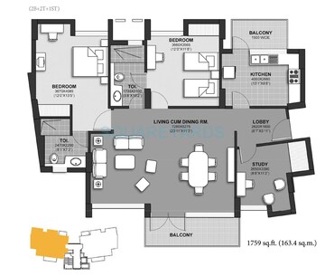  2 BHK Apartment at Unitech Harmony, Sector 50 – for Sale