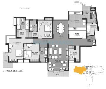  4 BHK Apartment at Unitech Harmony, Rosewood City – for Sale
