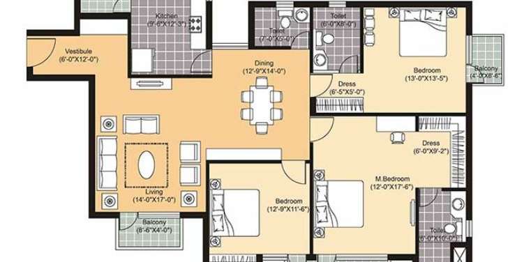unitech sunbreeze apartment 3 bhk 1937sqft 20200122100154