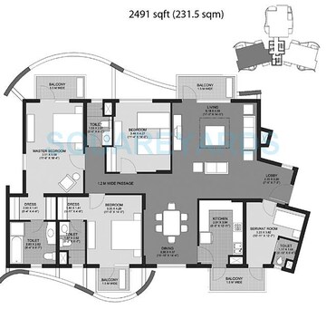  3 BHK Apartment at Unitech The Close South, Sector 50 – for Sale