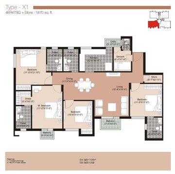  4 BHK Apartment at Unitech The Residences Sector 33, Sector 33 – for Rent