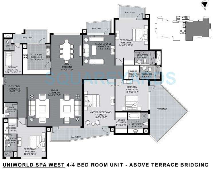 Unitech The World Spa Floor Plans - Sector 30, Gurgaon