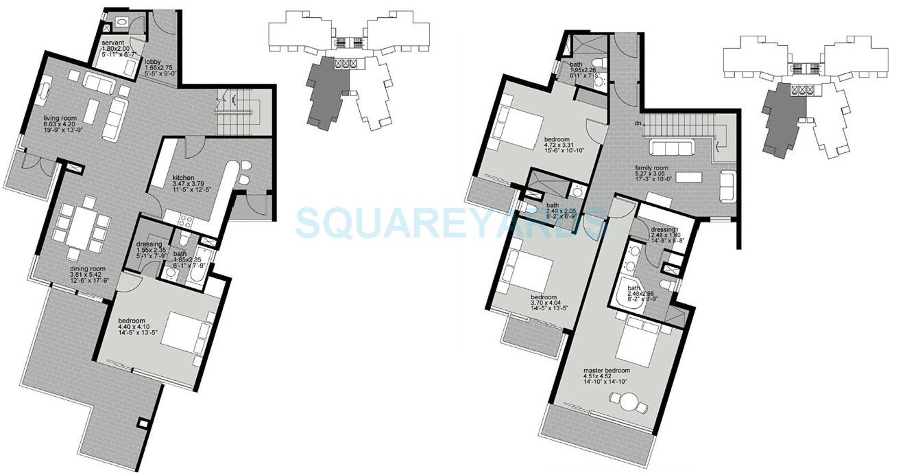 4 Bhk 3425 Sq Ft Penthouse For Sale In Unitech Uniworld Gardens