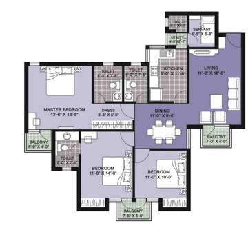  3 BHK Apartment at Unitech Vistas, Sector 70 – for Rent
