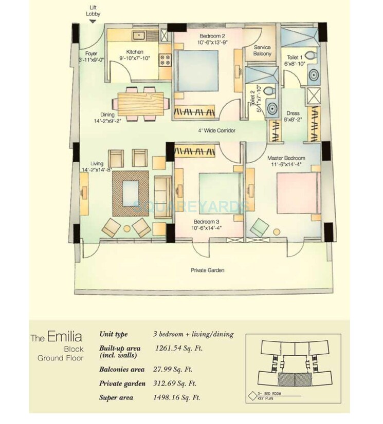 Other, vatika-city 3 Bedroom 1498 Sq.Ft. Apartment In Ghasola Gurgaon 9016286