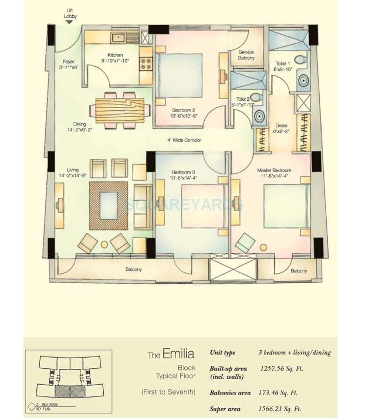 vatika city emilia apartment 3bhk 1566 21sqft 1