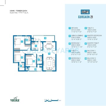  3 BHK Apartment at Vatika Gurgaon 21, Sector 83 – for Sale