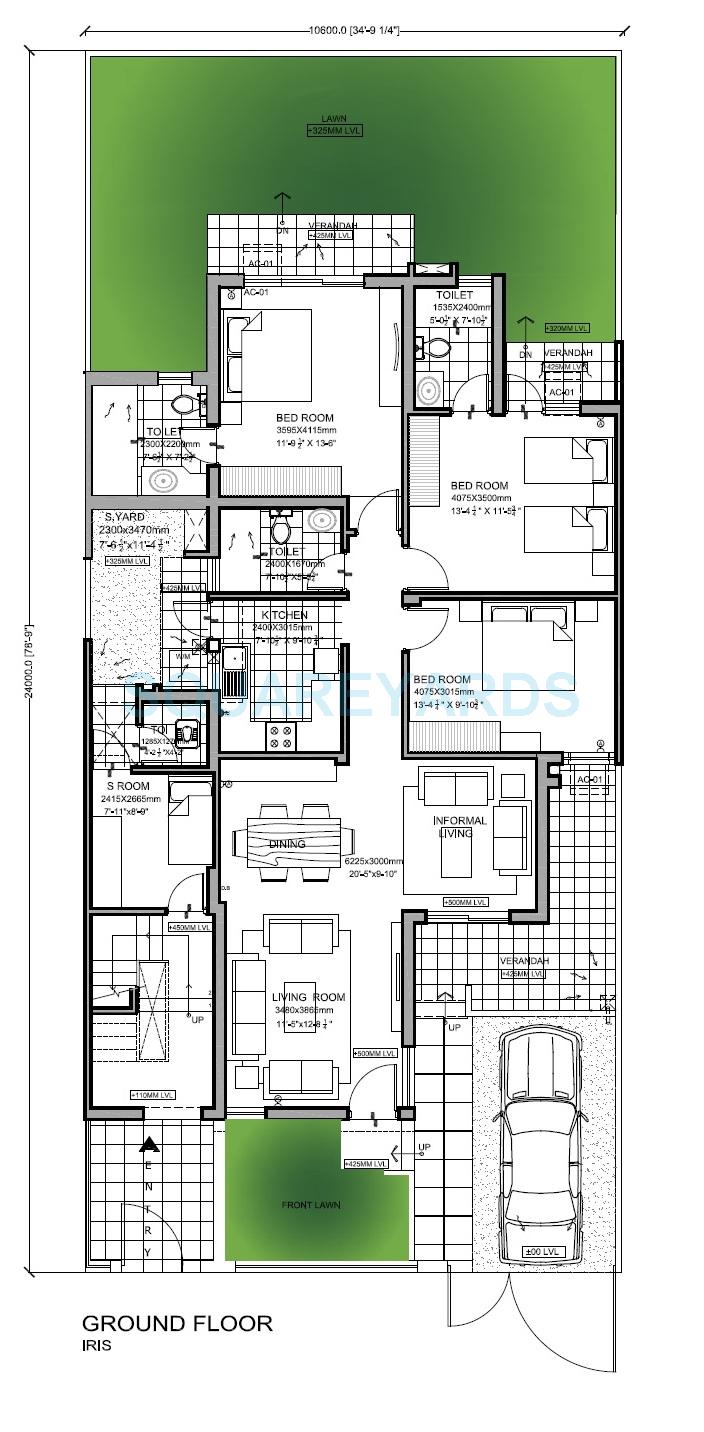 Floor plan of 3 BHK 1422 Sq. Ft. Ind Floor in Vatika India Next Floors, Gurgaon