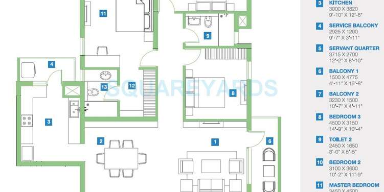 vatika lifestyle homes apartment 3bhk 2082 17sqft 1