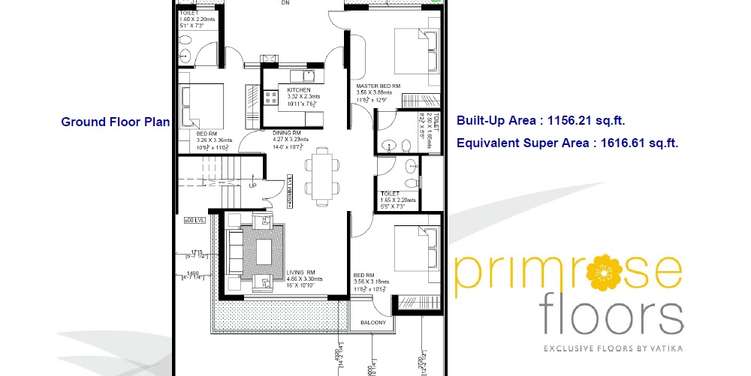 vatika primrose floors ind floor 3 bhk 1617sqft 20245420105437