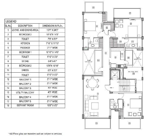 3 BHK 2200 Sq. Ft. Ind Floor