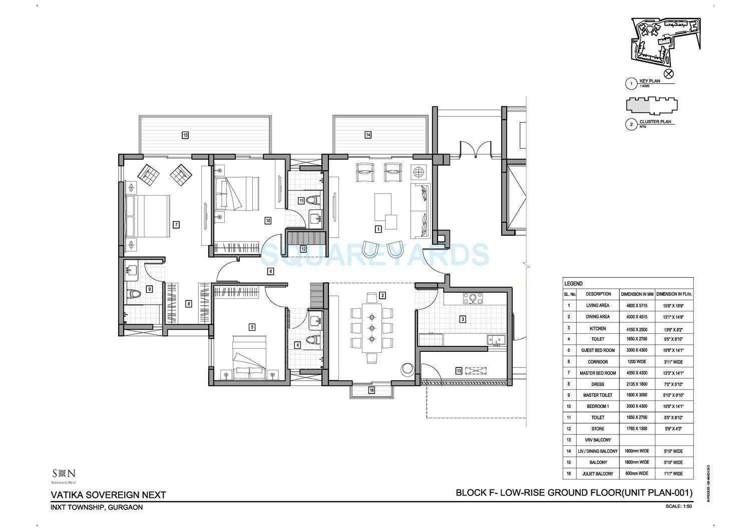 3 BHK 2650 Sq. Ft. Apartment in Vatika Sovereign Next