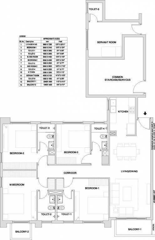 4 BHK 2150 Sq. Ft. Apartment