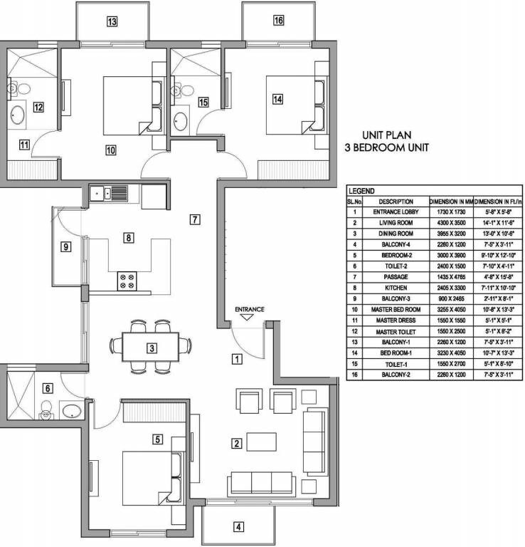 Floor plan of 3 BHK 1550 Sq. Ft. Ind Floor in Vatika Xpressions, Gurgaon