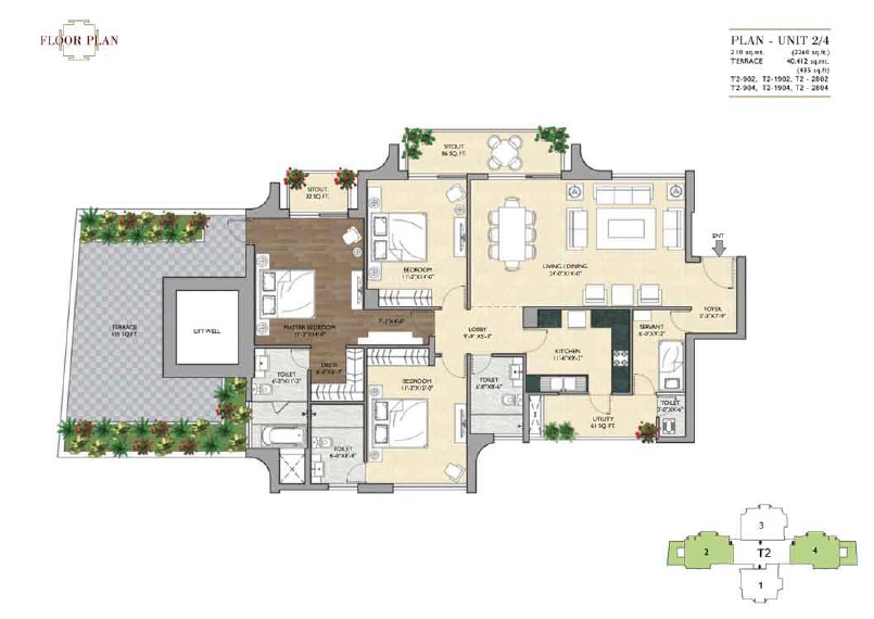 vipul aarohan apartment 3bhk terrace 2260sqft 1