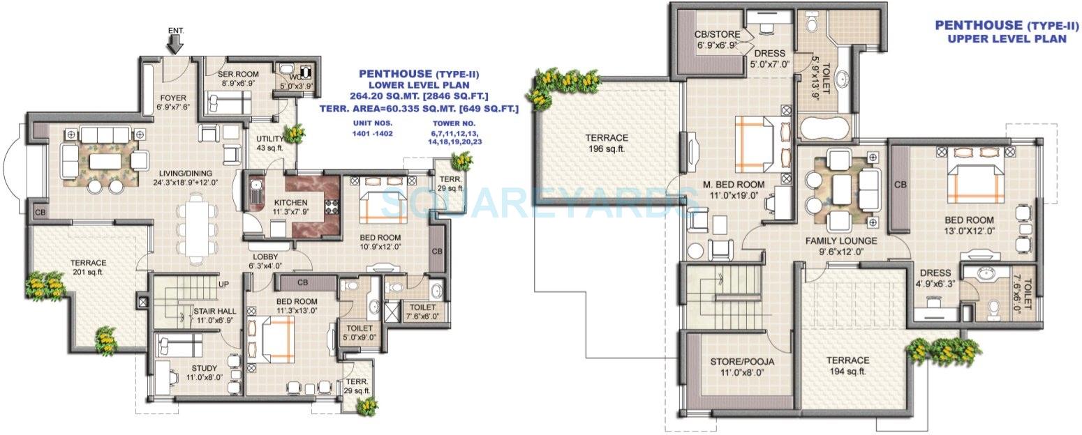 4 BHK 2846 Sq. Ft. Penthouse
