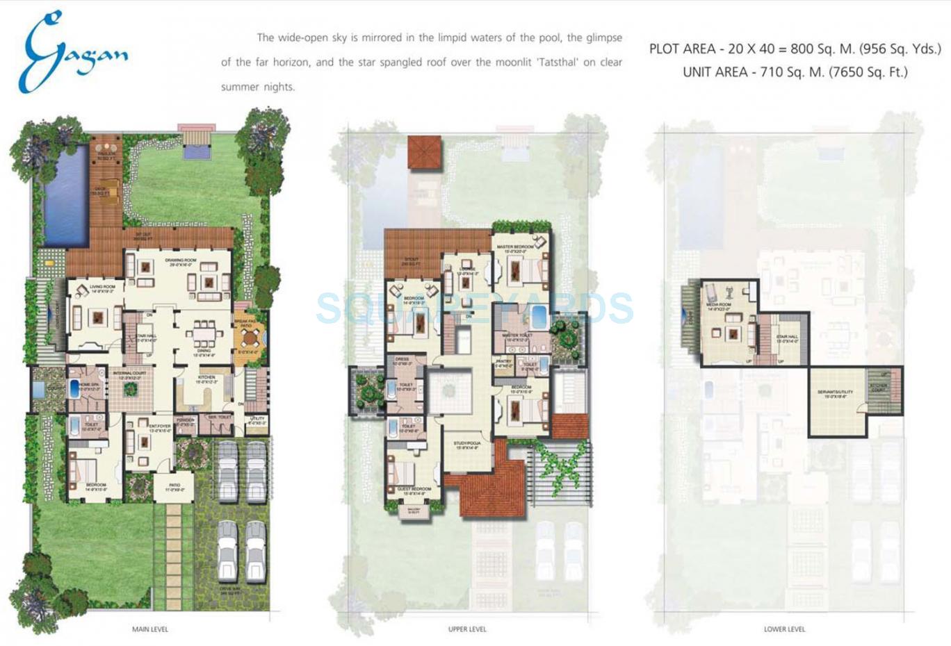 Floor plan of 5 BHK 7650 Sq. Ft. Villa in Vipul Tatvam Villas, Gurgaon