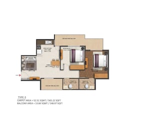 2 BHK 714 Sq. Ft. Apartment in Wal Verde 92