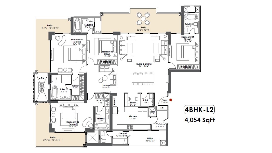  4 BHK Apartment at Whiteland The Aspen, Sector 76 – for Sale