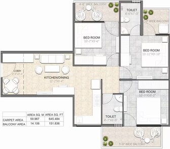 3 BHK Apartment For Resale in Yashika Green Square Sector 99a Gurgaon  7217567