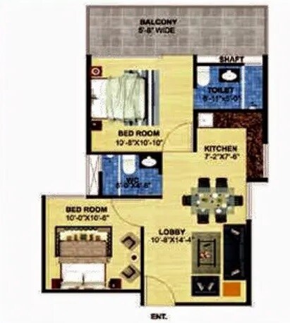  2 BHK Apartment at Zara Aavaas, Sector 104 – for Rent