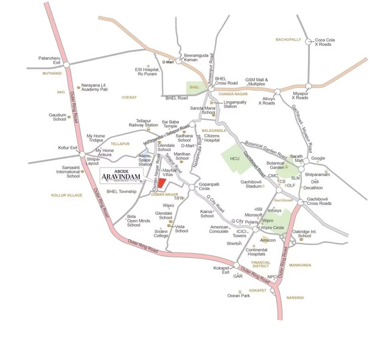 Abode Aravindam Location Image