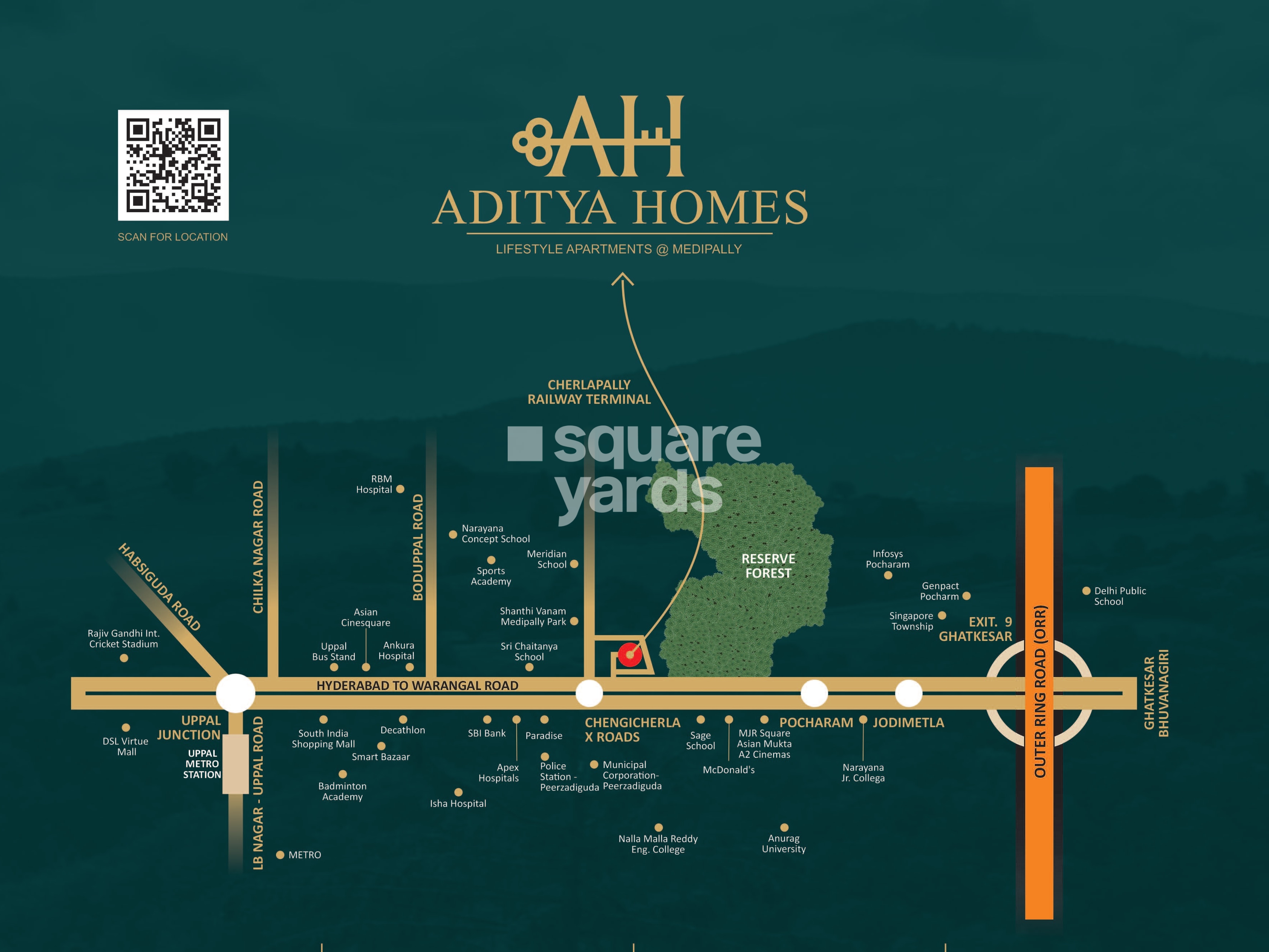 Aditya Homes Peerzadiguda Location Image