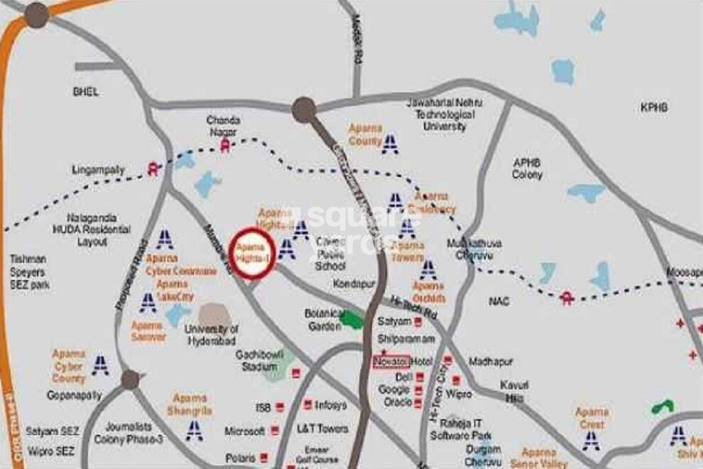 Aparna Hights I Location Image