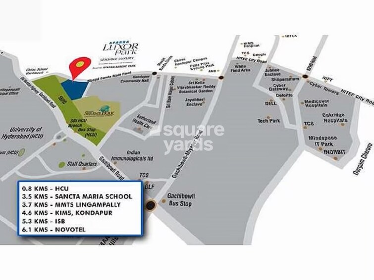 Aparna Luxor Park Location Image