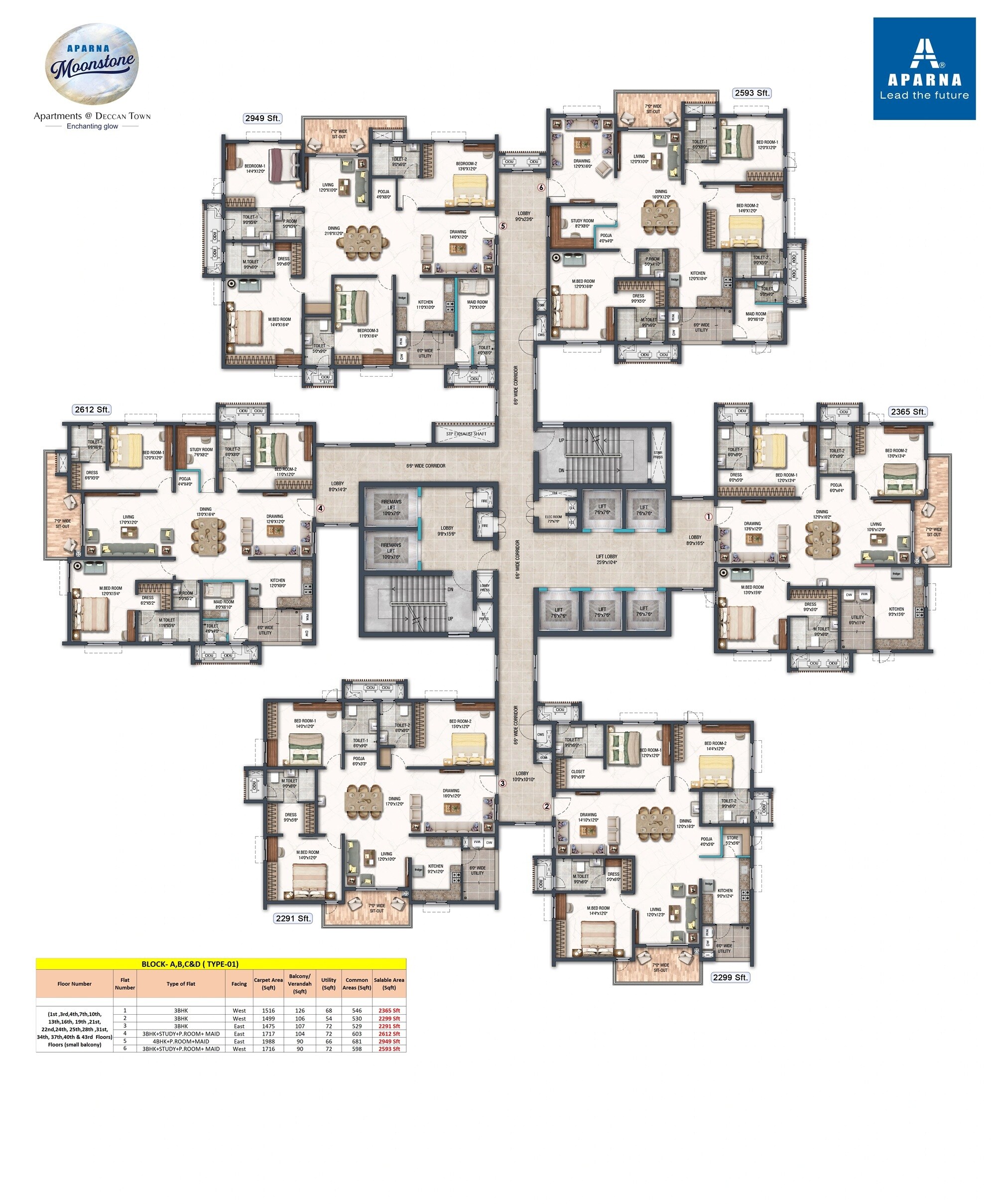 Aparna Moonstone Floor Plans