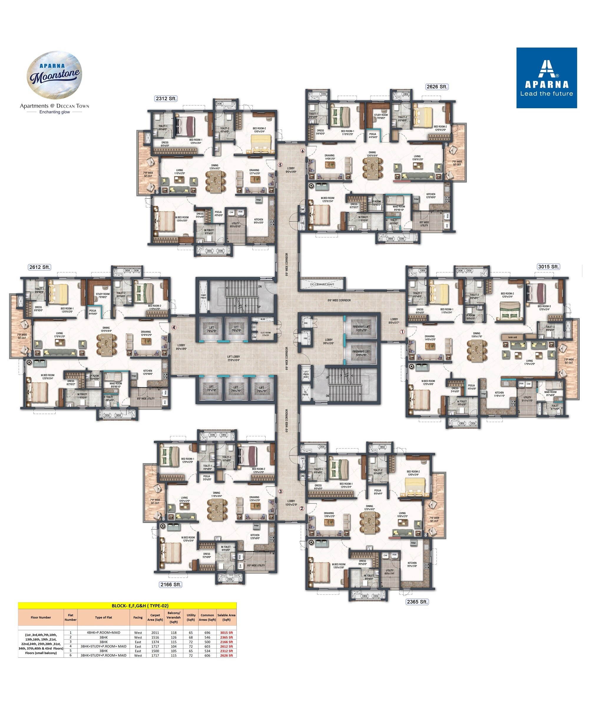 Aparna Moonstone Floor Plans