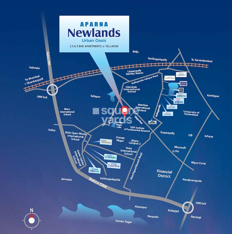 Aparna Newlands Location Image