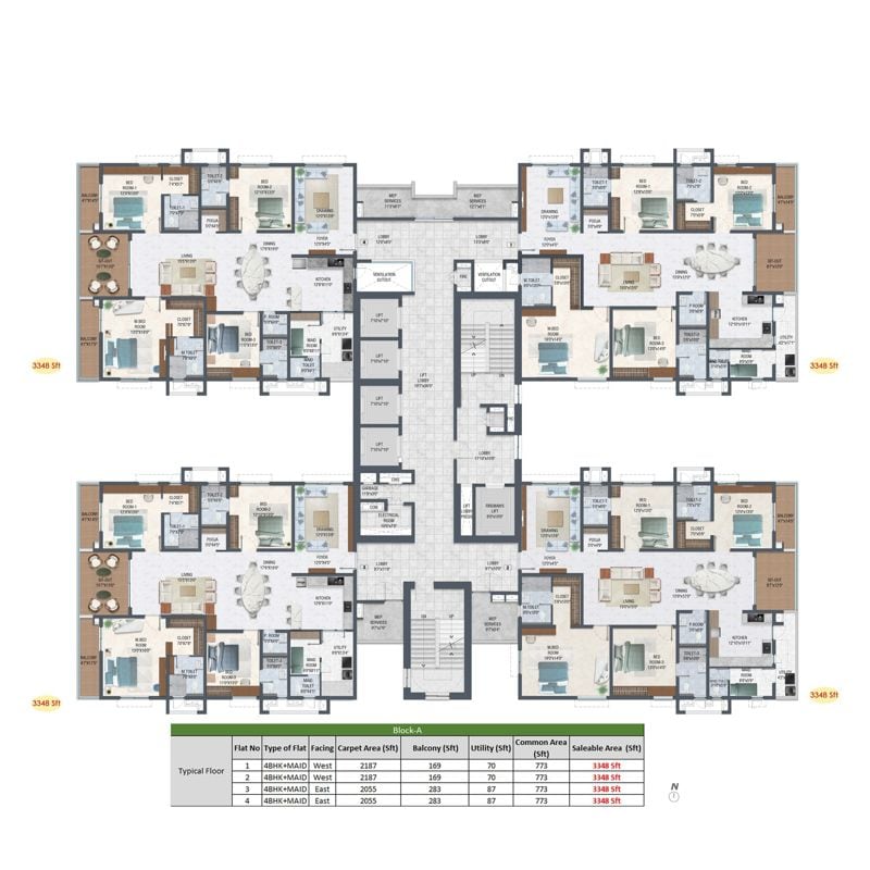 Aparna Sarovar Floor Plans