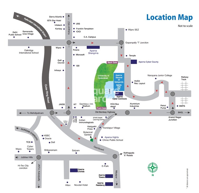 Aparna Sarovar Location Image