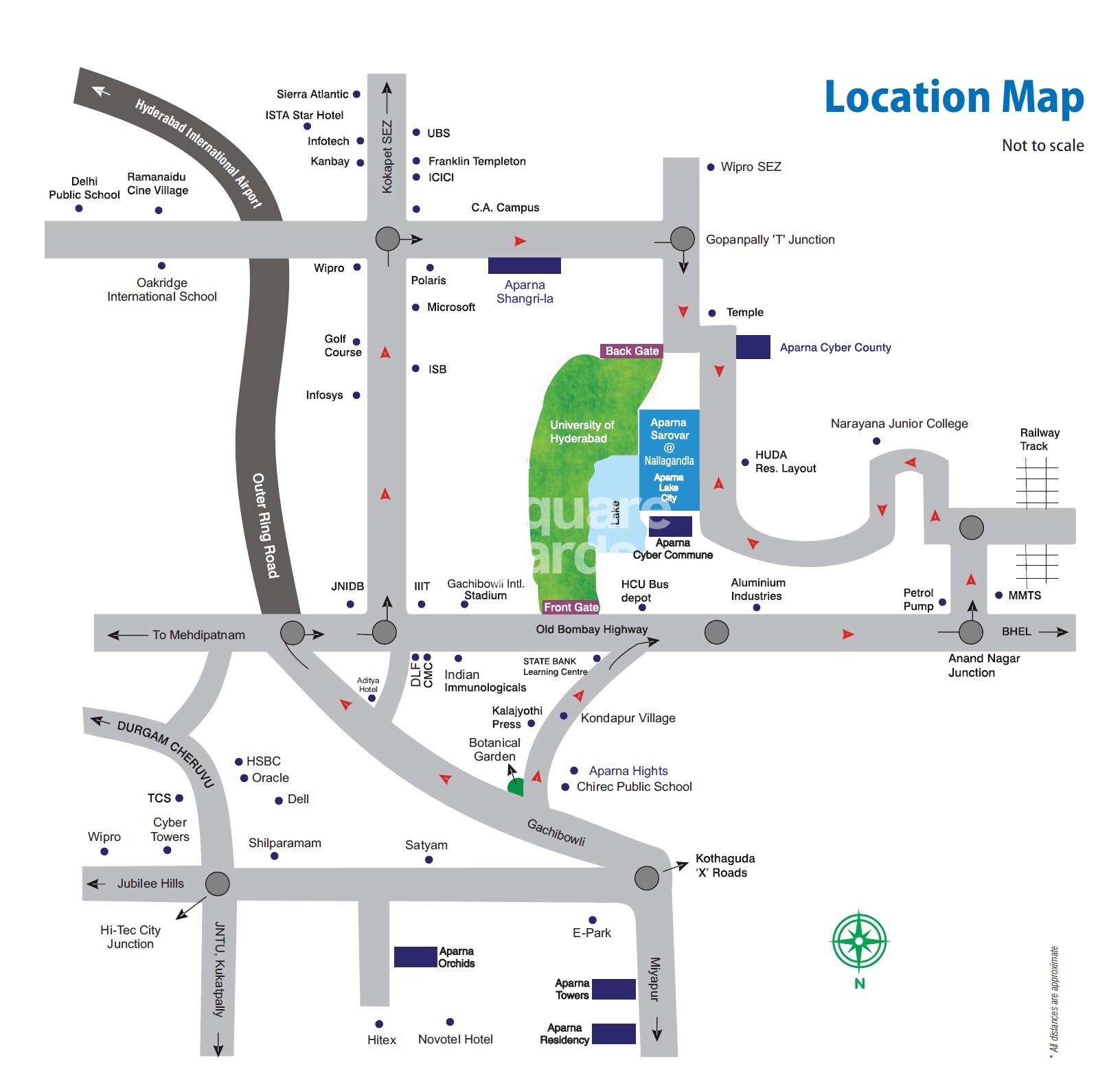 Aparna Sarovar Location Image