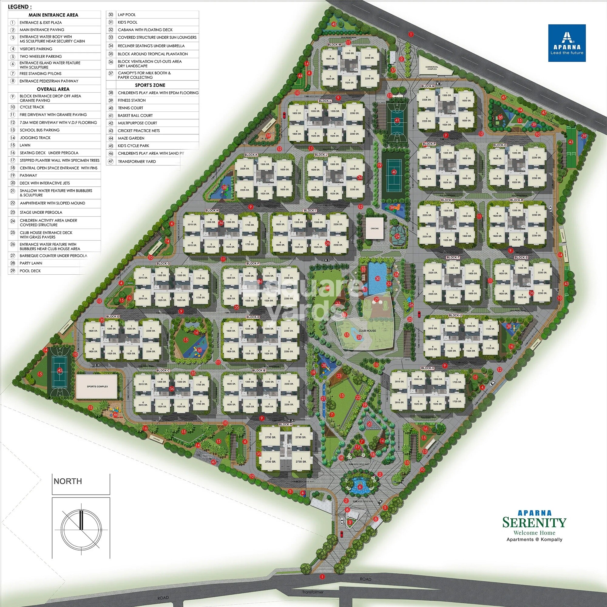 Aparna Serenity Master Plan Image