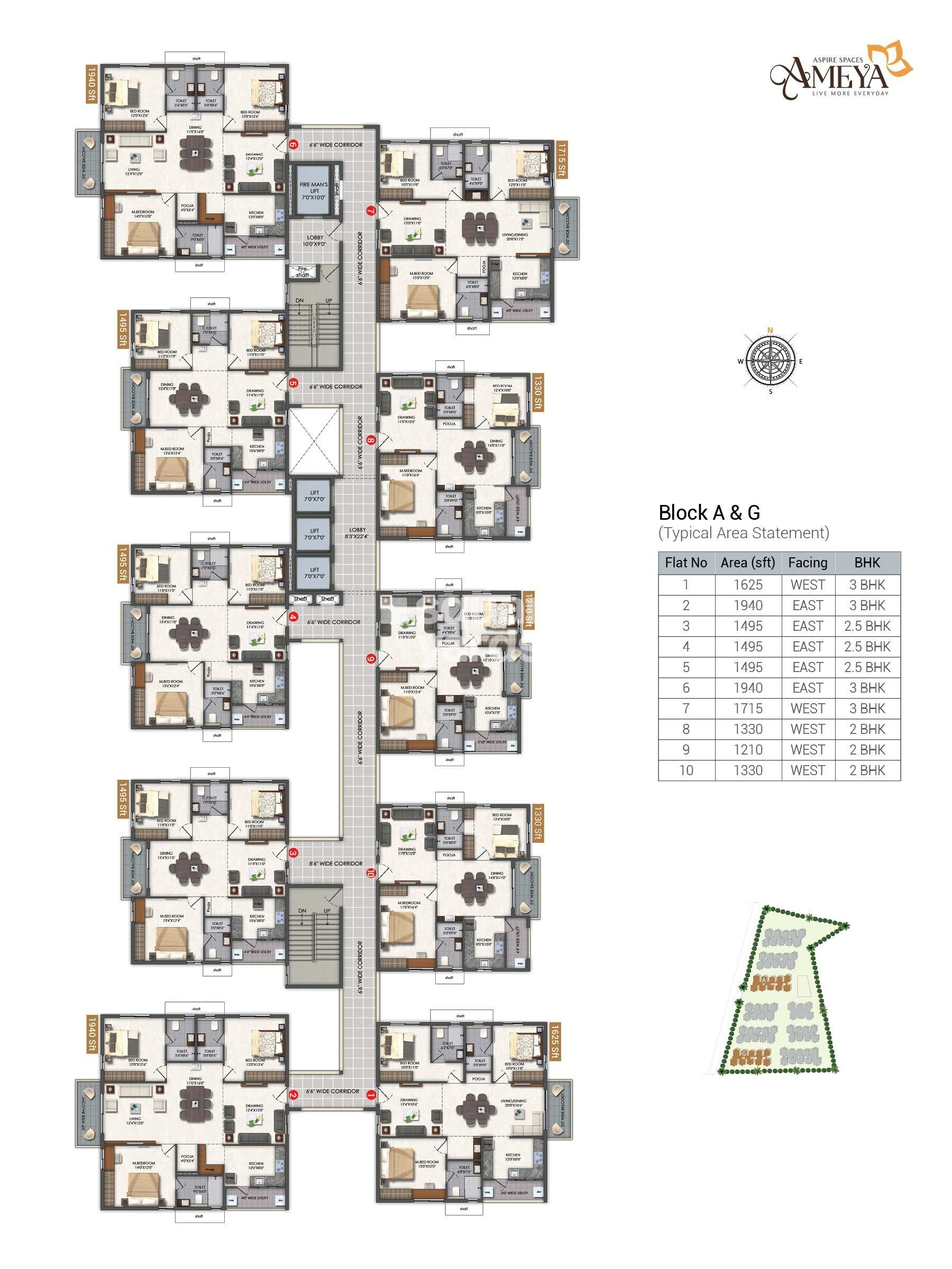 Aspire Spaces Ameya Floor Plans