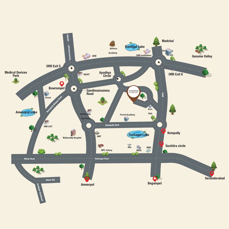 Casagrand Hennessy Location Image