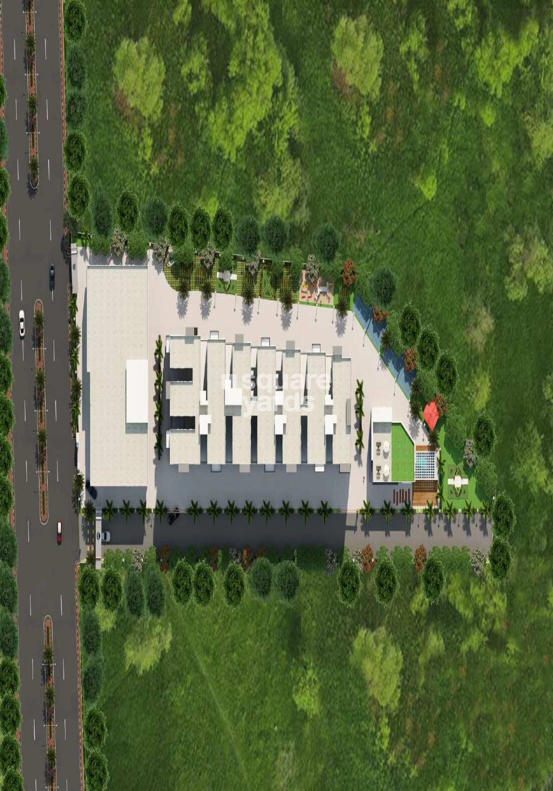 Cluster-Chidhvilasam_a large building with a large clock on top of it