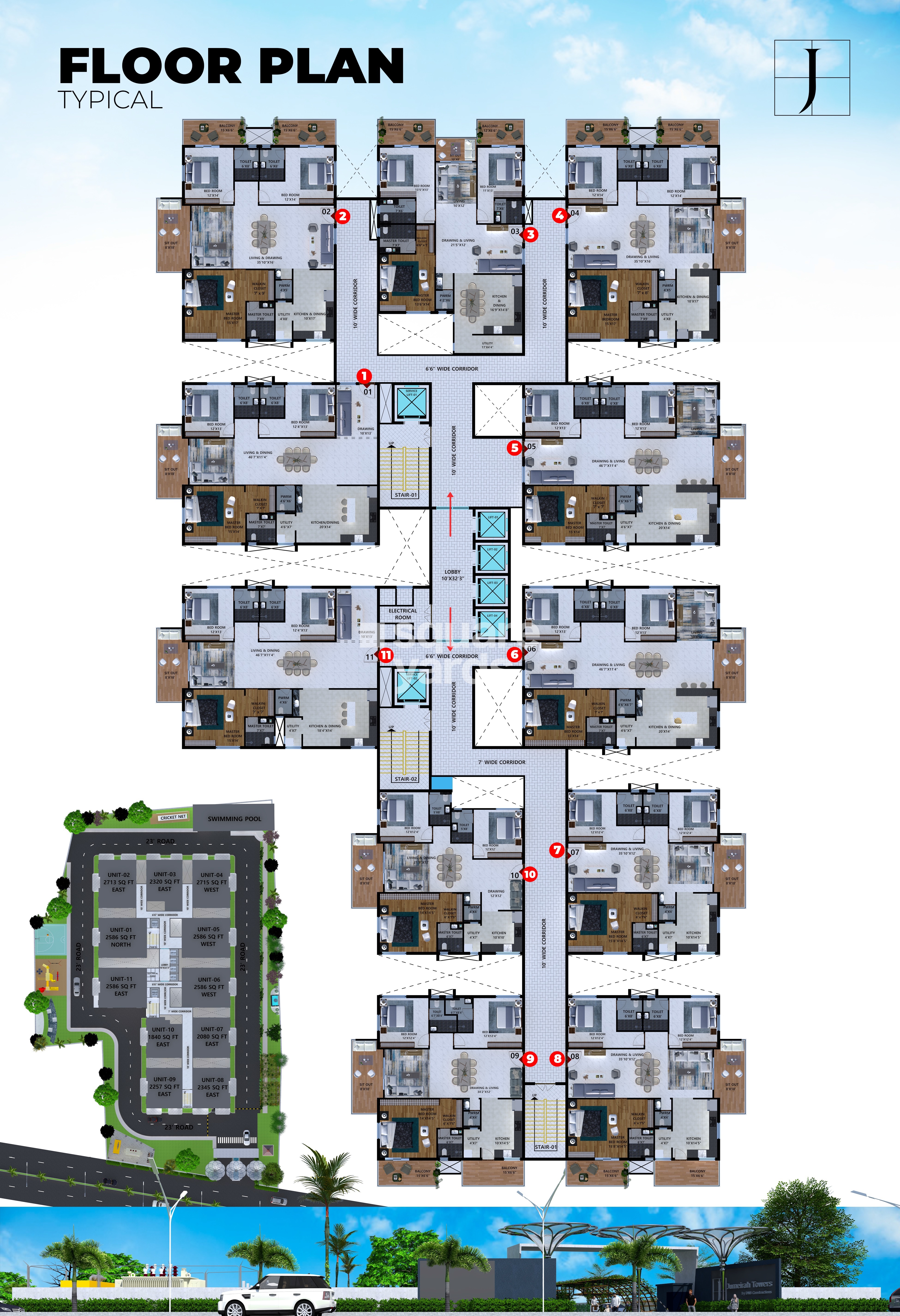 DNB Jumeirah Towers Floor Plans