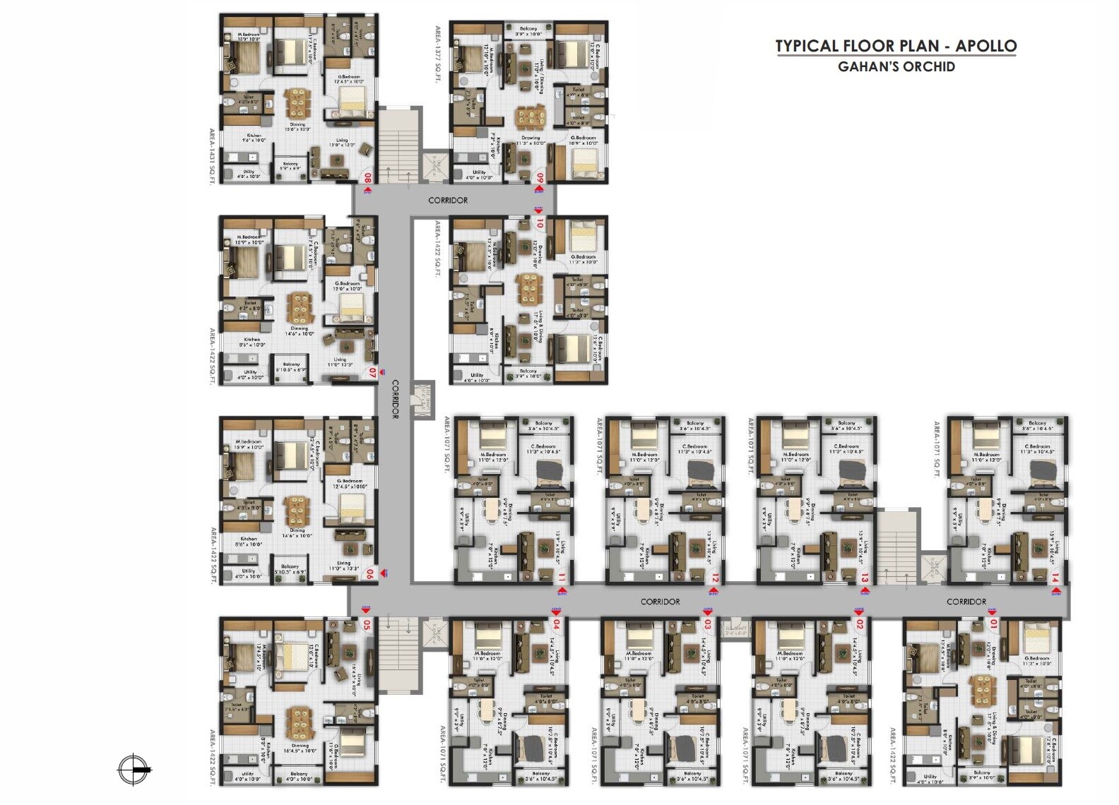 Gahan Orchid Floor Plans 1