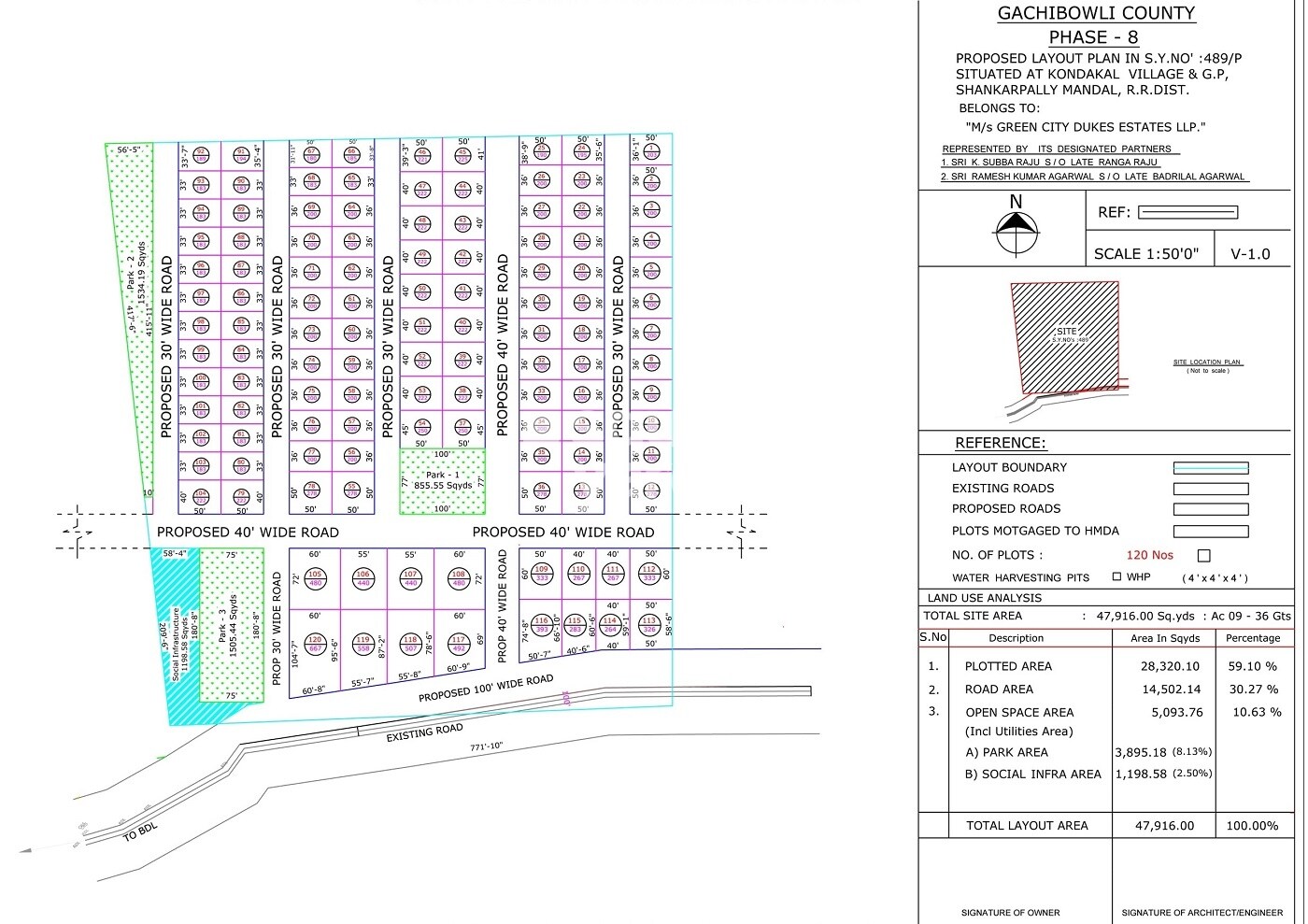 Green City Gachibowli County Phase 8 Master Plan Image
