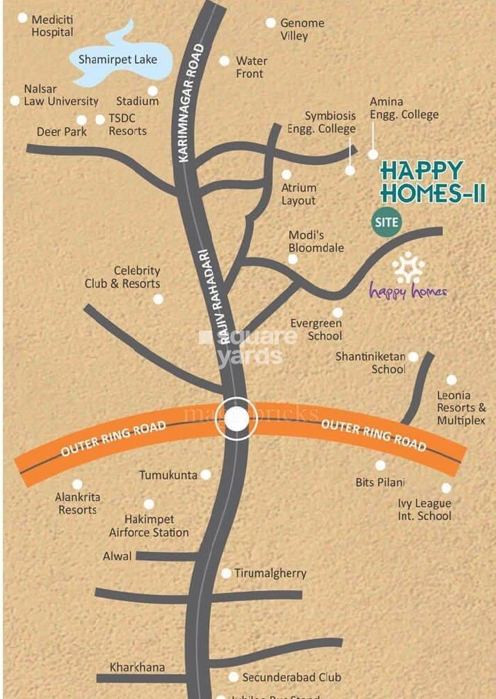 Happy Homes Shamirpet Location Image