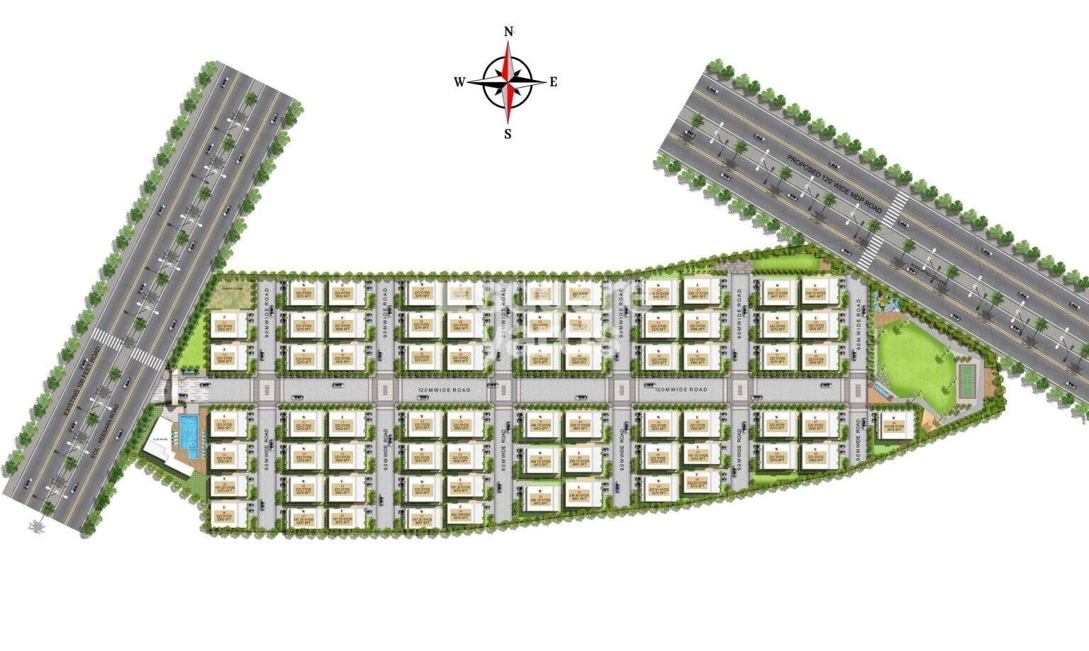 Harihara-Vasant-Villas_an aerial view of a toy airplane flying through the air