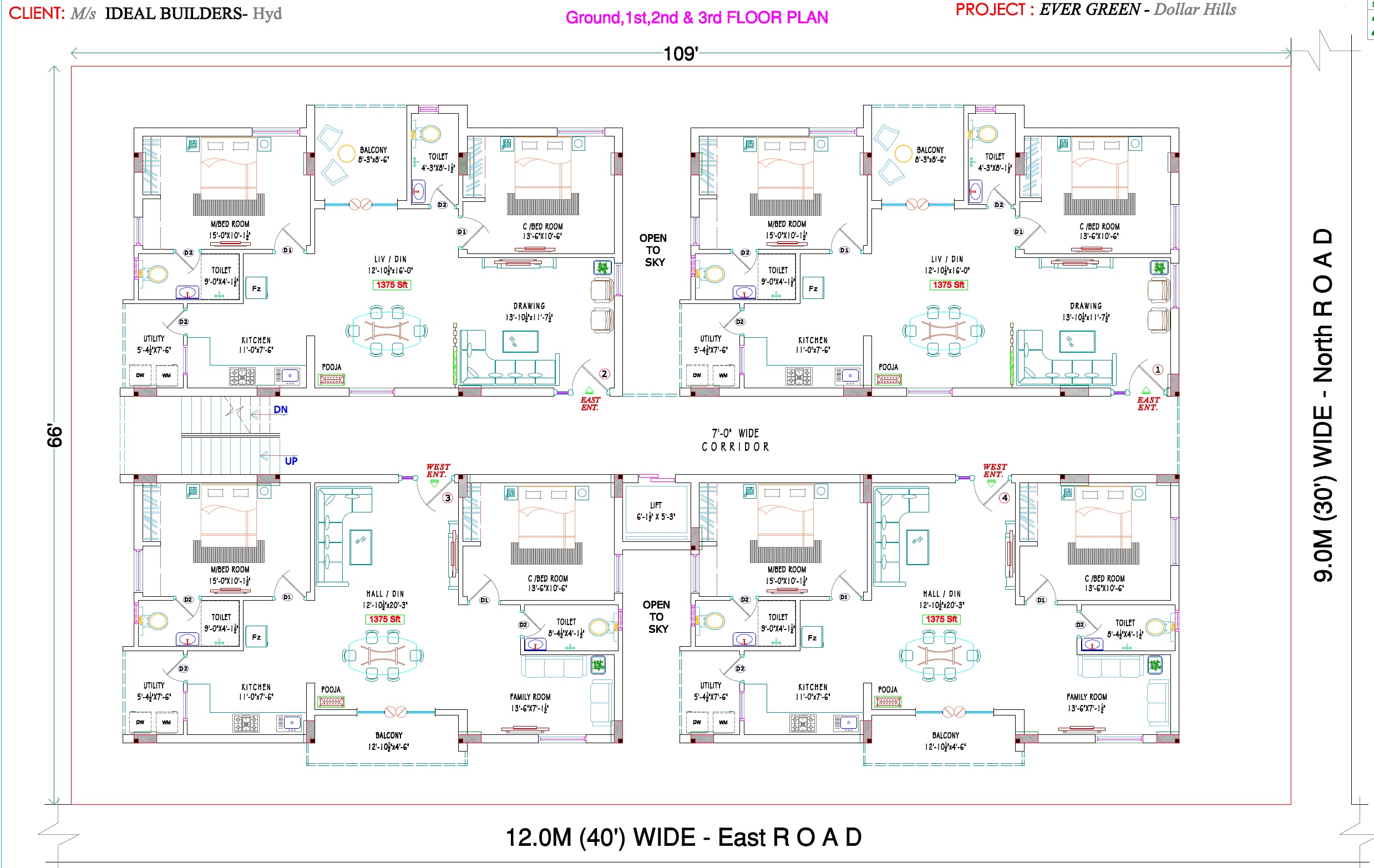 Ideal Ever Green in Dollar Hills, Hyderabad 85.20 Lac Floor Plans