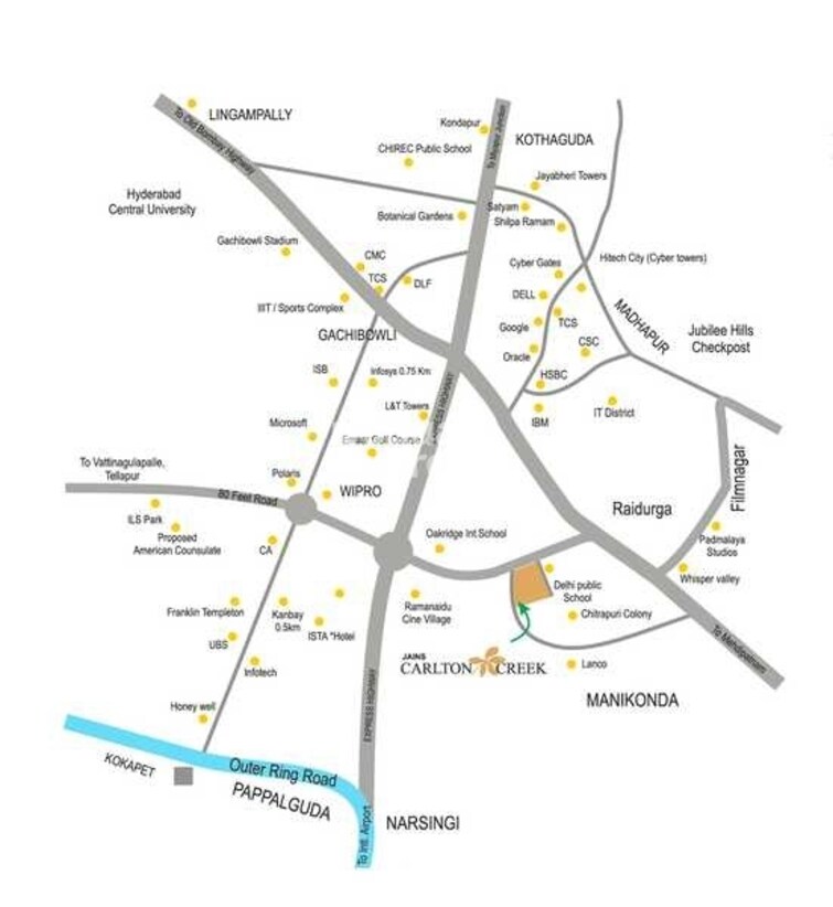 Jains Carlton Creek Location Image