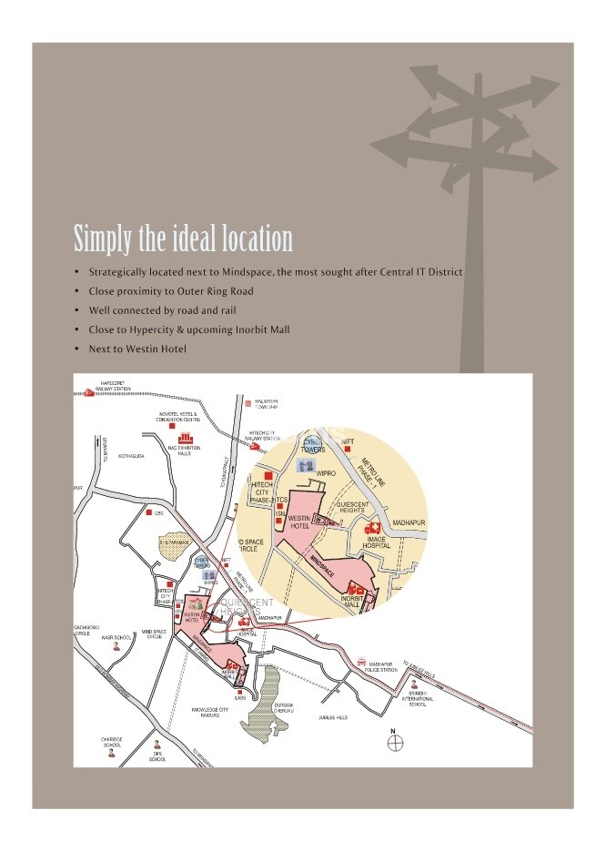 K Raheja Corp Quiescent Heights Location Image