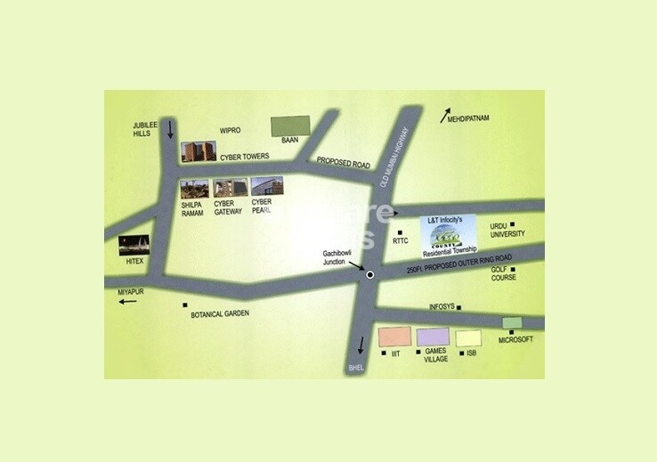 L&T Serene County Location Image