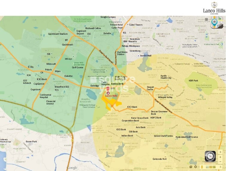 Lanco Infrastructure Lanco Hills Apartments Location Image